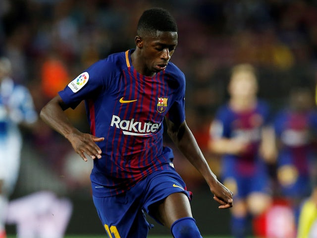Ousmane Dembele in action for Barcelona in September 2017