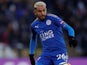 Riyad Mahrez in action for Leicester City on March 18, 2018