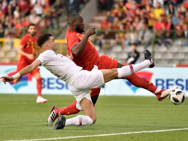 Romelu Lukaku and Pepe in action during the international friendly between Belgium and Portugal on June 2, 2018