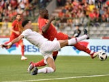 Romelu Lukaku and Pepe in action during the international friendly between Belgium and Portugal on June 2, 2018