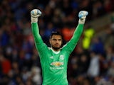 Manchester United goalkeeper Sergio Romero in action during his side's FA Cup fifth round clash with Huddersfield Town on February 17, 2018