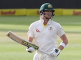 Former Australia captain Steve Smith in action during his side's Test match with South Africa on March 25, 2018