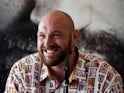 Tyson Fury appears at a press conference on April 26, 2018
