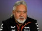 Force India team owner Dr Vijay Mallya during the British Grand Prix press conference on July 14, 2017