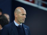 Zinedine Zidane watches on while in charge of Real Madrid during the 2018 Champions League final against Liverpool