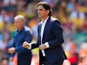Croatia coach Zlatko Dalic watches on during his side's international friendly with Brazil at Anfield on June 3, 2018