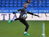 Leicester City's Ben Hamer during the warm up before the match against Southampton on April 19, 2018
