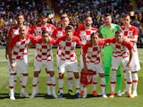 The Croatian team line up ahead of their international friendly with Brazil at Anfield on June 3, 2018