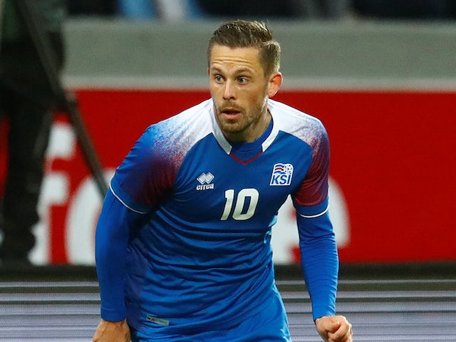 Iceland midfielder Gylfi Sigurdsson in action during his side's international friendly with Norway on June 2, 2018