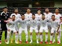 The Iran team lines up ahead of their World Cup warm-up game against Turkey in May 2018