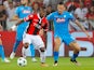 Nice's Jean Michael Seri in action with Napoli's Marek Hamsik on August 22, 2017