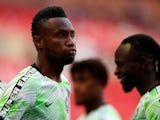 Nigeria's John Obi Mikel warms up ahead of his side's international friendly with England at Wembley on June 2, 2018