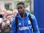 West Bromwich Albion's Jonathan Leko arrives at the stadium before the match against Crystal Palace on May 13, 2018