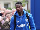 West Bromwich Albion's Jonathan Leko arrives at the stadium before the match against Crystal Palace on May 13, 2018