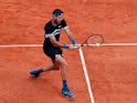 Juan Martin del Potro in action during his French Open quarter-final match on June 7, 2018