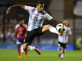 Manuel Lanzini in action for Argentina on May 28, 2018