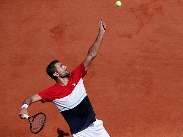 Marin Cilic in action during his French Open quarter-final match on June 7, 2018