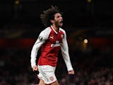 Mohamed Elneny in action for Arsenal in the Europa League on December 7, 2017