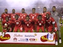 The Panama team lines up ahead of their World Cup warm-up game with Northern Ireland in May 2018