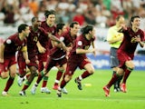 Portugal players react after beating England on penalties in the 2006 World Cup quarter-final