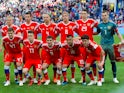 The Russian team poses ahead of their international friendly with Turkey in June 2018