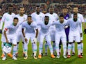 The Saudi Arabian team lines up ahead of an international friendly in March 2018