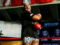 Tyson Fury appears at a public workout on June 5, 2018