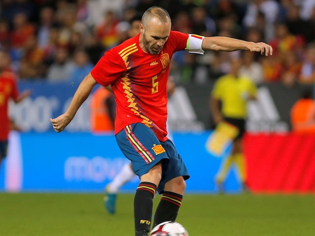 Andres Iniesta in action for Spain on November 11, 2017