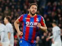 Crystal Palace's Andros Townsend celebrates scoring their first goal in the game against Manchester United on March 5, 2018