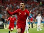 Cristiano Ronaldo scores from the spot during the World Cup group game between Portugal and Spain on June 15, 2018