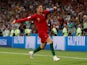 Cristiano Ronaldo grabs his third during the World Cup group game between Portugal and Spain on June 15, 2018