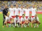 The Denmark squad line up before their friendly with Sweden on June 2, 2018