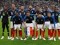 The France team line up ahead of their friendly game with the Republic of Ireland on May 28, 2018