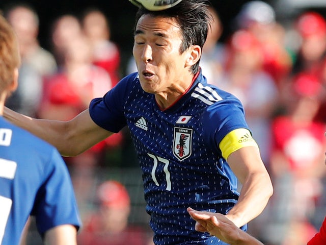 Makoto Hasebe in action for Japan on June 8, 2018