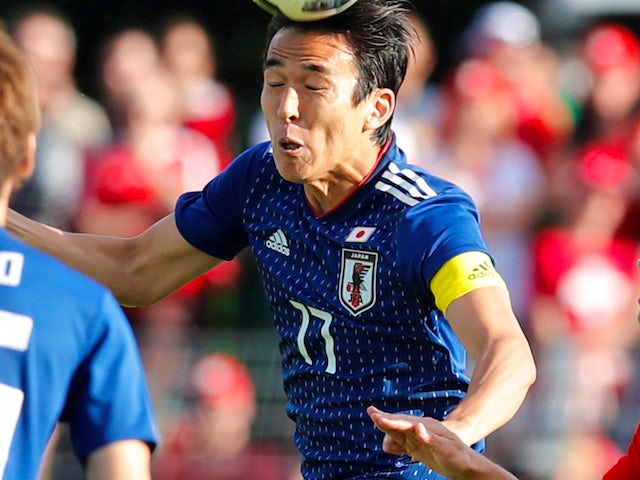 Makoto Hasebe in action for Japan on June 8, 2018