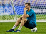 Real Madrid's Nacho during training for the Champions League final on May 25, 2018