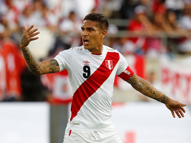 Paolo Guerrero in action for Peru on June 3, 2018