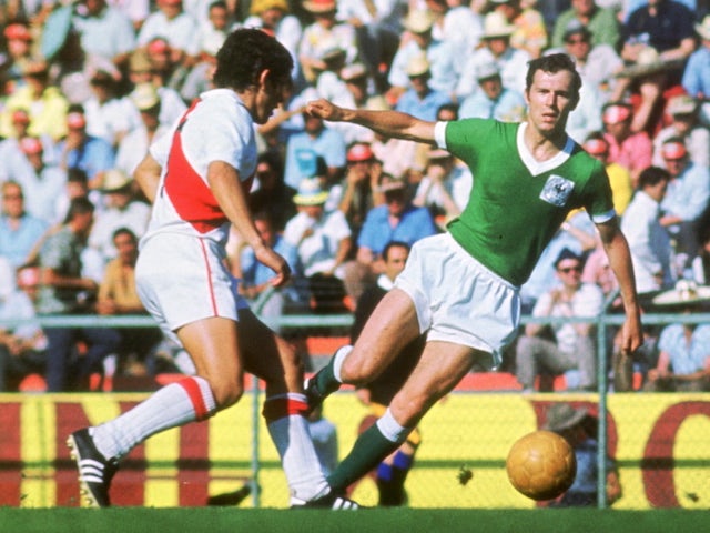 Peru in action during their 1970 World Cup clash with Germany