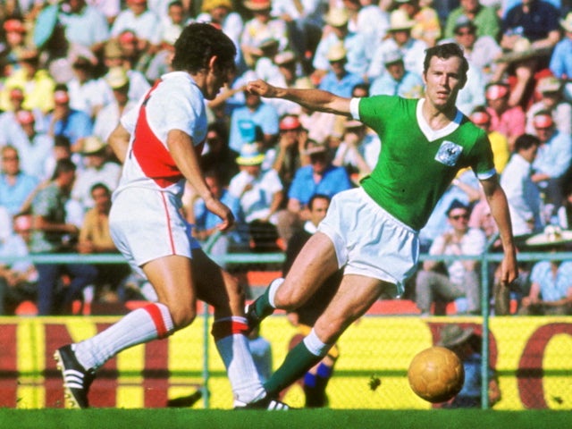 Peru in action during their 1970 World Cup clash with Germany