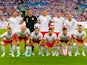 The Poland team line up before their friendly game with Chile on June 8, 2018