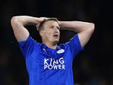 Robert Huth in action for Leicester City on April 26, 2017
