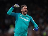 Scott Carson in action for Derby County on May 11, 2018