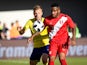 Sweden's Sebastian Larsson and Peru's Jefferson Farfan fight for the ball on June 9, 2018