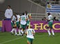 Senegal's players celebrate after scoring against France at the 2002 World Cup