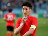 Son Heung-min in action for South Korea on May 28, 2018