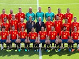 Spain's squad lines up for their official 2018 World Cup photoshoot