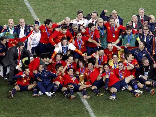 España celebra ganar la Copa del Mundo 2010