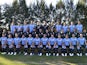 The Uruguay squad lines up for their official photo shoot ahead of the 2018 World Cup in Russia