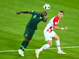 Nigeria's Victor Moses in action with Croatia's Ivan Perisic during the World Cup group-stage match on June 16, 2018