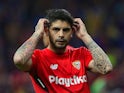 Sevilla's Ever Banega during the warm-up before the Copa del Rey final against Barcelona on April 21, 2018